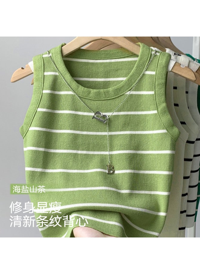 MIIOW Thin Strap Slimming Layering Tank Top Women'S Knitted Vest - Image 2