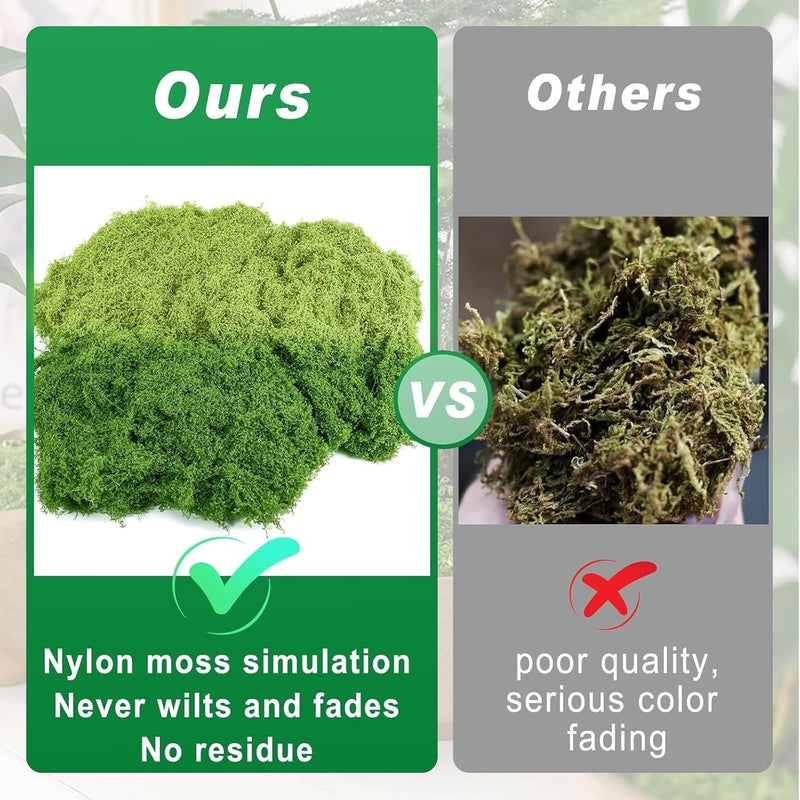 PacuM 100 g Artificial Moss for Decorating, Process Moss, Nylon Moss, Artificial Moss for Crafts, Artificial Moss for Crafts, Iceland Moss, Artificial Moss for Crafts, Miniature Garden Decoration (Light - Image 4