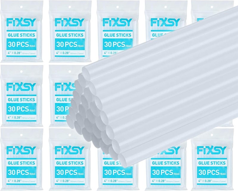 FIXSY Hot Glue Gun Sticks Low Temp Low Melt Cool Glue, Mini Size 4" Long x .28" Diameter 5/16 7mm, 30 Counts/Pack, 15 Packs, 450 Counts/Box, Scrapbooking - Image 1