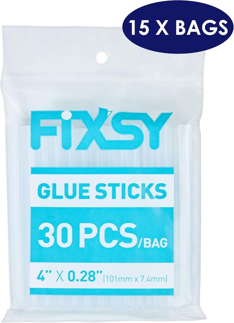FIXSY Hot Glue Gun Sticks Low Temp Low Melt Cool Glue, Mini Size 4" Long x .28" Diameter 5/16 7mm, 30 Counts/Pack, 15 Packs, 450 Counts/Box, Scrapbooking - Image 3