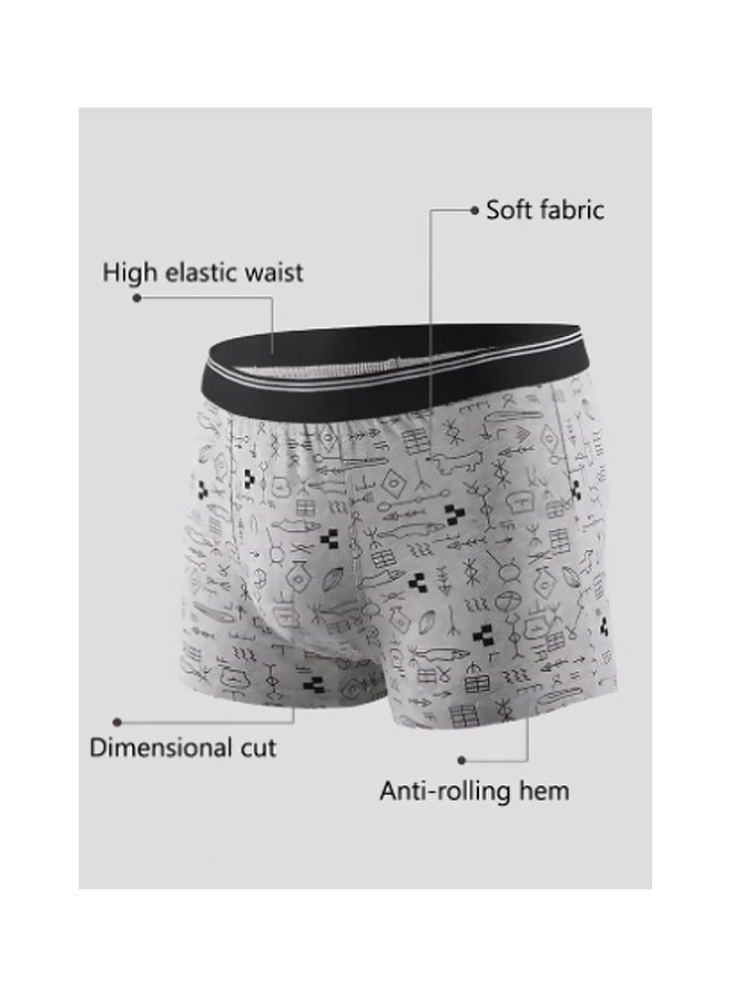 Set of 4 Men's 95% Cotton Shorts Breathable Soft Underwear Summer High Stretch Seamless Underwear  - Image 3