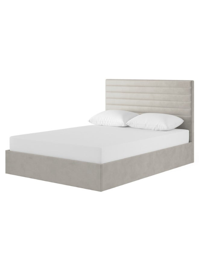 Bed and Mattress Home Mighty Bliss Upholstered Single Size ( Mattress Size 90 X 190 CM ) Dark Beige Color Bed Size 202 W X 98 L CM ( Mattress Sold Separately )  - Image 2