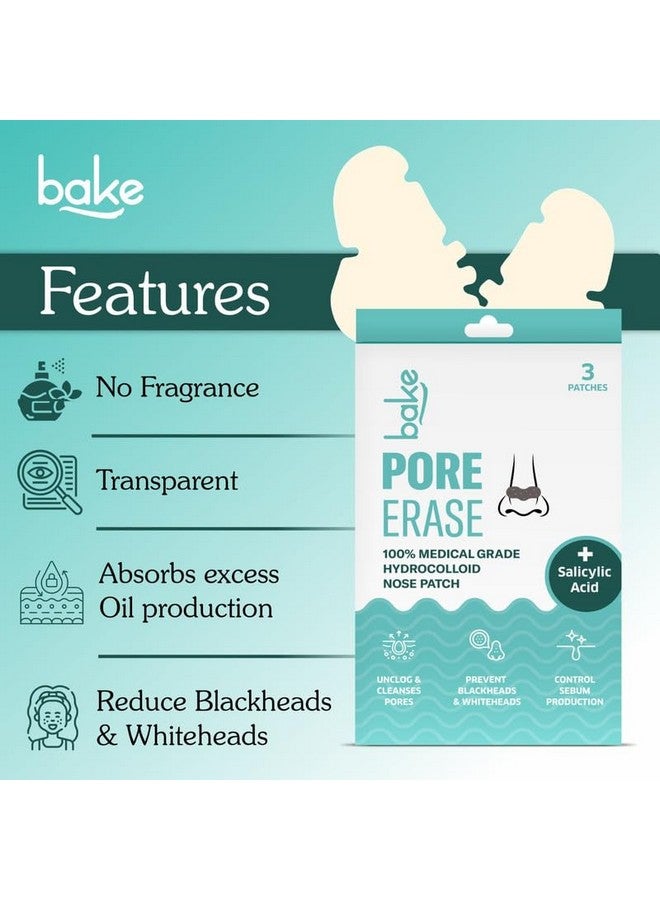 BAKE شرائط الأنف BAKE 2% حمض الساليسيليك لتنظيف المسام وإزالة الرؤوس السوداء | شرائط أنف هيدروكوليد للتحكم في إنتاج الزهم (3 شرائط) - Image 2