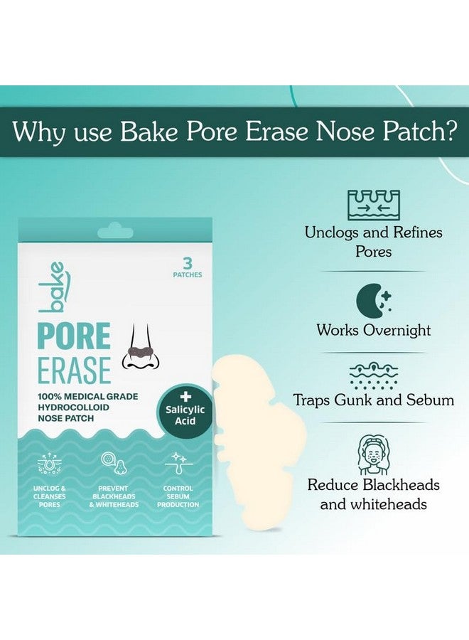BAKE شرائط الأنف BAKE 2% حمض الساليسيليك لتنظيف المسام وإزالة الرؤوس السوداء | شرائط أنف هيدروكوليد للتحكم في إنتاج الزهم (3 شرائط) - Image 3