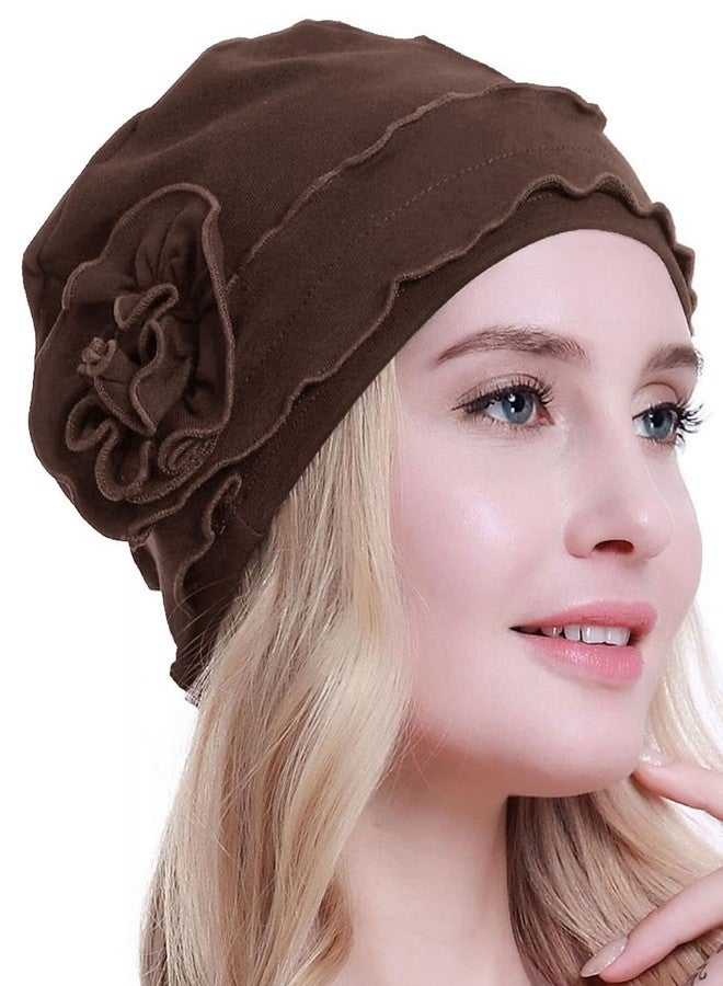 osvyo Chemo Headwear Turban Cap for Women - Cancer Beanie Hair Loss Sealed Packaging Light Coffee - Image 1