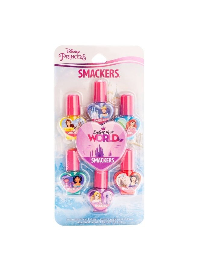 Lip Smacker Disney Nail Collection, Princess Nail Polish, Set of 6 Water-Based Polishes