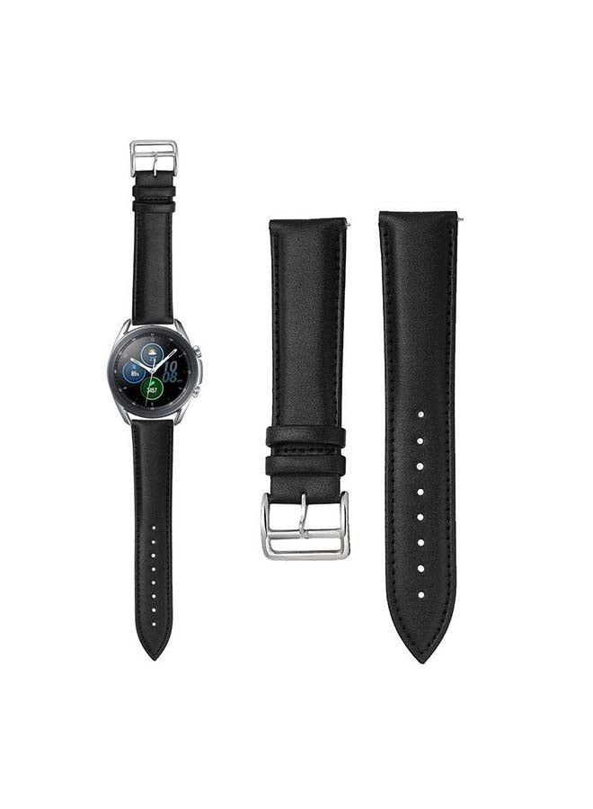 vesus Genuine Leather Replacement Band for Samsung Galaxy Watch 3 45mm Black