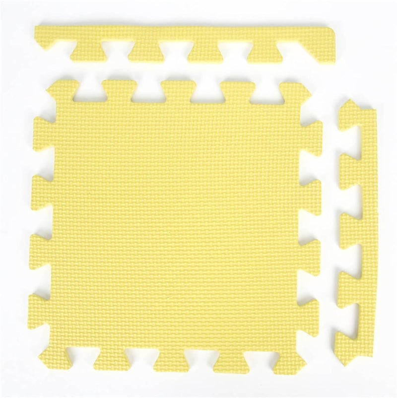 RASTKY Colorful EVA Foam Puzzle Play Mat Set Anti Slip for Nursery Playroom, 4 Pieces Yellow Red Blue Green for Kids (Yellow Red Blue Green) - Image 2