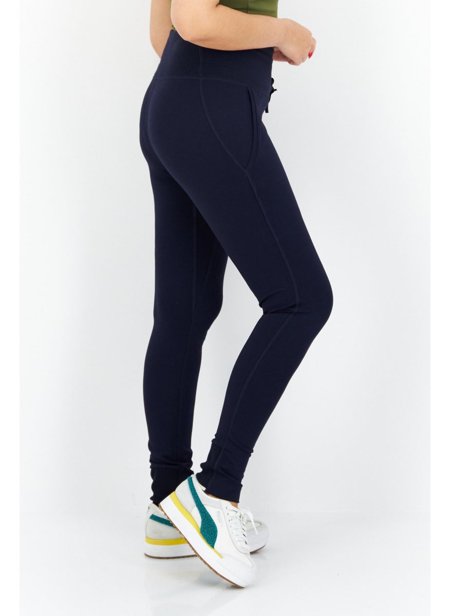 Adidas Women Sportswear Fit Drawstring Outdoor Leggings, Navy Blue  - Image 2