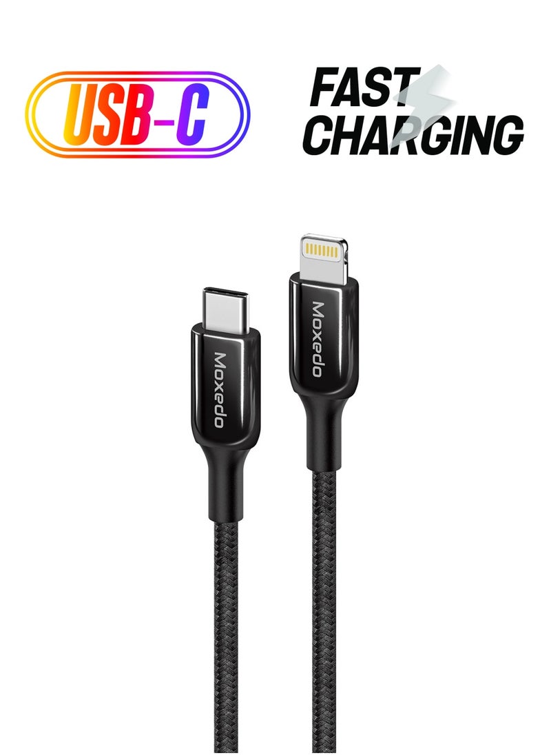 Moxedo - Moxedo CavoX Type-C to Lighting Fast Charge and Data Sync Braided Cable 1.2m Compatible with iPhone 14/14 Pro / 14 Plus/14 Pro Max, iPad Pro, iPhone 8-13 Series - Image 1