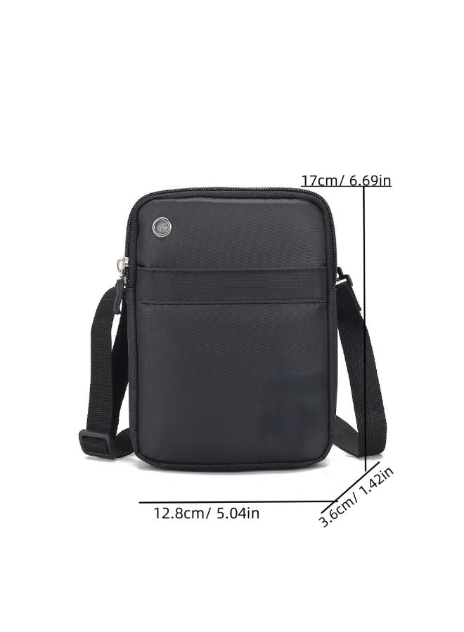 أفو شنطة كتف عملية من خامة متينة مقاومة للماء، مزودة بسحّابات قوية وجيوب متعددة لتخزين الأغراض الأساسية بأمان، مثالية للسفر، التسوق، والاستخدام اليومي بلون أسود. - Image 3