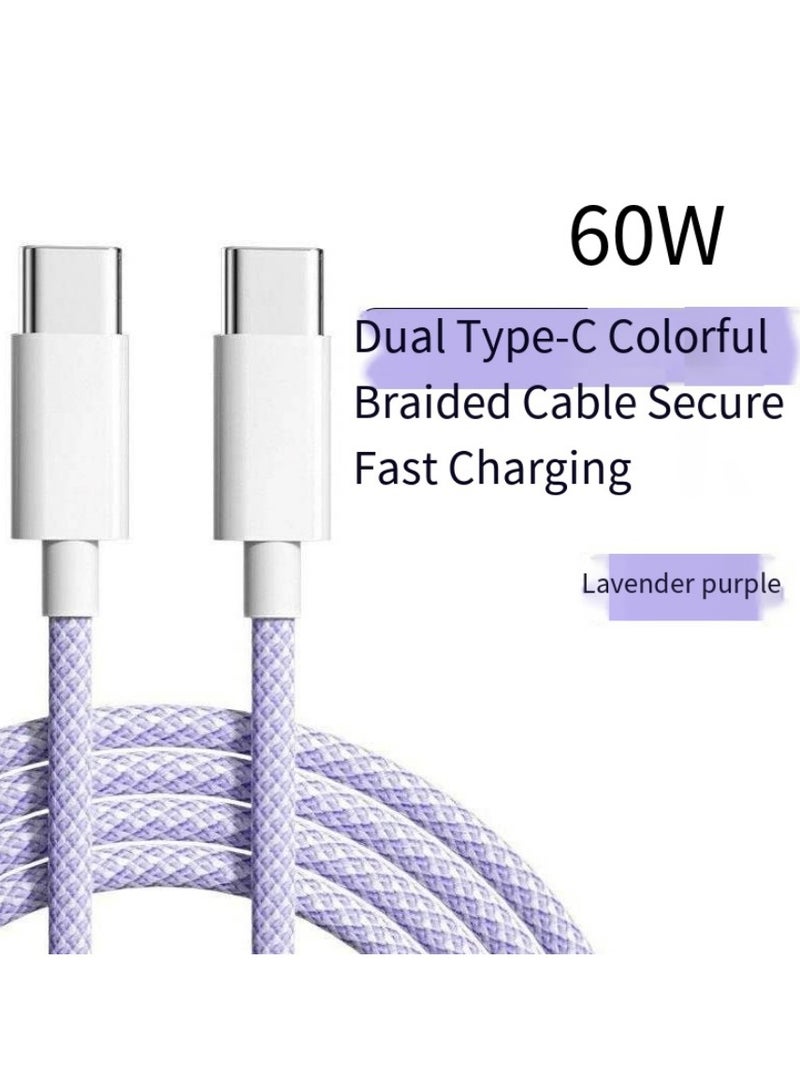 Type C - Type C mobile phone charging cable (purple, 1.5 meters) - Image 1
