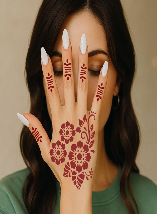 VANVATI Bridal Combo Mehndi Stencil Stickers for a Perfect Wedding Look Easy to Apply & Time Saving Pack of 2 - Image 4