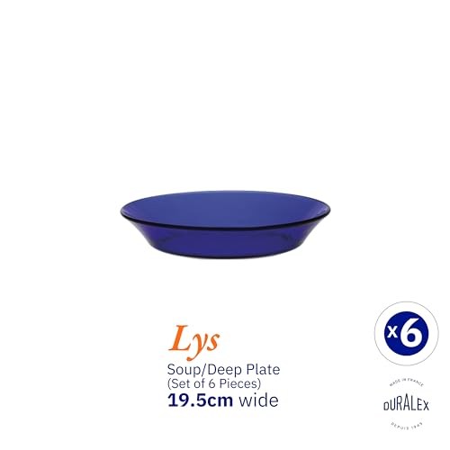 Duralex Tempered Glass LYS Saphir Deep Plate 19.5 cm, Blue - Image 2
