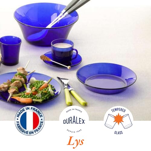 Duralex Tempered Glass LYS Saphir Deep Plate 19.5 cm, Blue - Image 3