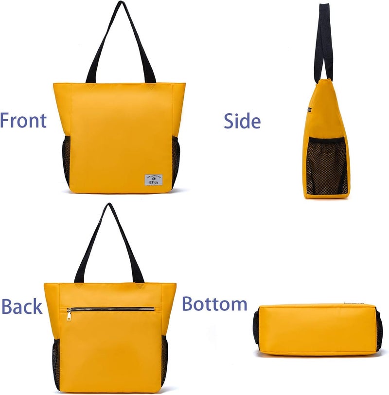 ETidy Large Capacity Foldable Tote Bag With Zipper Water-resistant SandproofWomen Beach Bag Handbag GymBag Travel ShoppingBag - Image 4