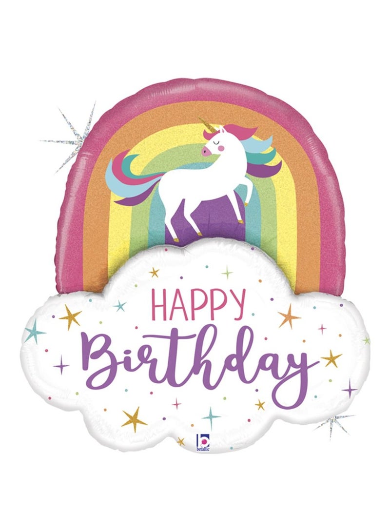 Betallic Unicorn Rainbow Birthday Foil Balloon - Image 2