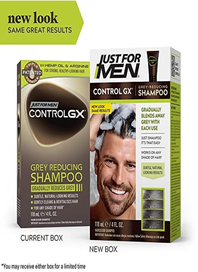 Just For Men شامبو Control Gx Grey Reducing، لون شعر تدريجي لشعر أقوى وأكثر صحة، 4 أونصة سائلة - عبوة من 3 قطع (قد تختلف العبوة)  - Image 2