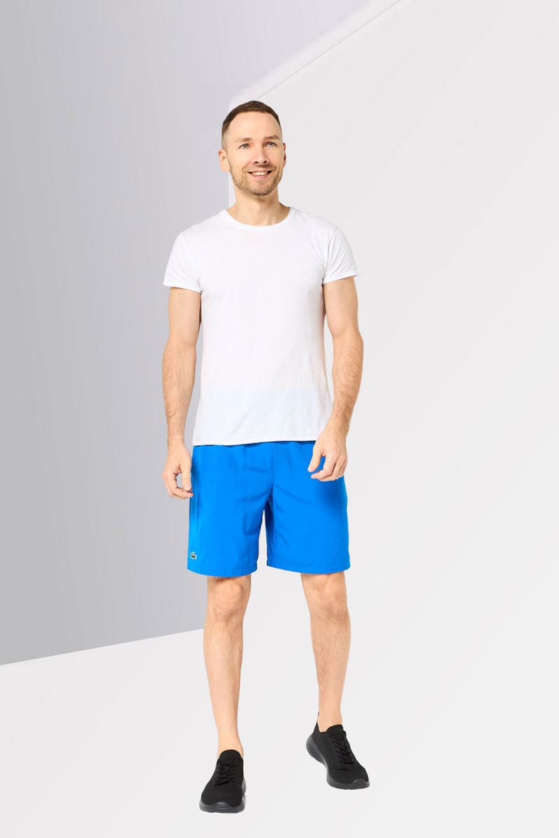 LACOSTE Men Sportswear Fit Novak Djokovic Tennis Shorts, Royal Blue - Image 2
