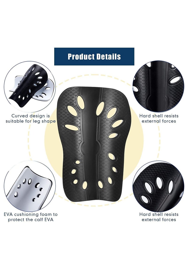SYOSI واقيات الساق لكرة القدم للأولاد والبنات الصغار خفيفة الوزن وجيدة التهوية، مصنوعة من مادة إي في إيه سميكة عالية الحماية، قابلة للتعديل ومريحة، زوجان من معدات كرة القدم - Image 2