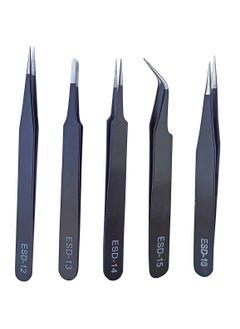 Inditrust Inditrust Dumdaar DM ESD AntiStatic Precision Tweezer Set 5 Pieces for Repairing DIY Crafts Jewellery Making  - Image 1