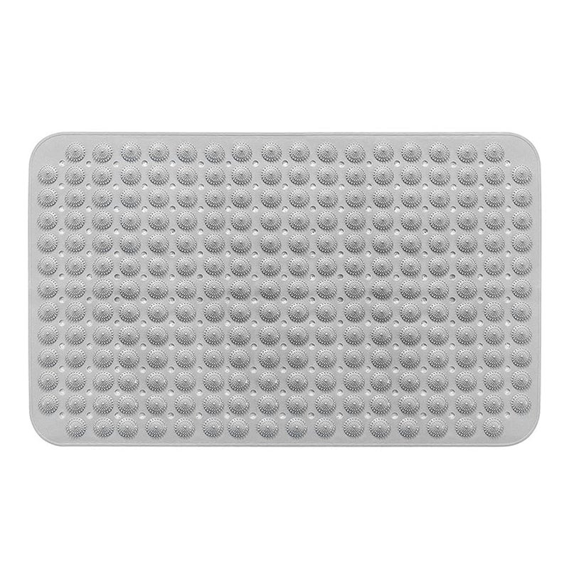 REMANG Nonslip Soft Rubber Grey Bath Mat for Bathtub and Shower Anti Slip Anti Bacterial Machine Washable PVC Bath Mat for Bathroom Grey - Image 1