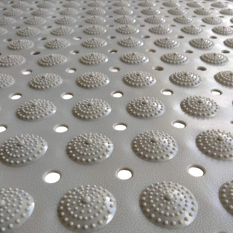 REMANG Nonslip Soft Rubber Grey Bath Mat for Bathtub and Shower Anti Slip Anti Bacterial Machine Washable PVC Bath Mat for Bathroom Grey - Image 3