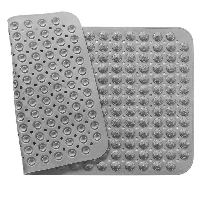 REMANG Nonslip Soft Rubber Grey Bath Mat for Bathtub and Shower Anti Slip Anti Bacterial Machine Washable PVC Bath Mat for Bathroom Grey - Image 4