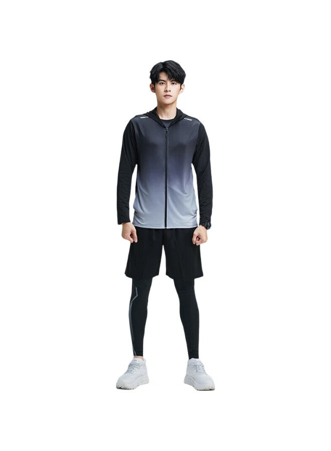 BURUITE Men'S Running Sports Set, Basketball Badminton Fitness Wear, Quick-Dry High-Elasticity Training Morning Jogging Tight-Fitting Clothes - Image 2