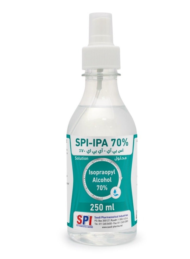 SPI Pure Isopropyl Alcohol 70% Disinfectant and Sanitizer Solution for First Aid Maximum Hand Protection for Daily Protection Types 250ml - Image 2