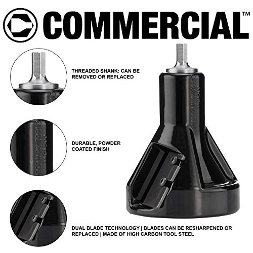 Lumberjack Tools Tenon Cutter for Log Furniture, 2" Diameter, Commercial Series Powder Coated Die Cast Aluminum Body, 1/2" Shank, Dual Blades Create 60 Degree Tapered Shoulder Profile, DIY Made in USA - Image 2