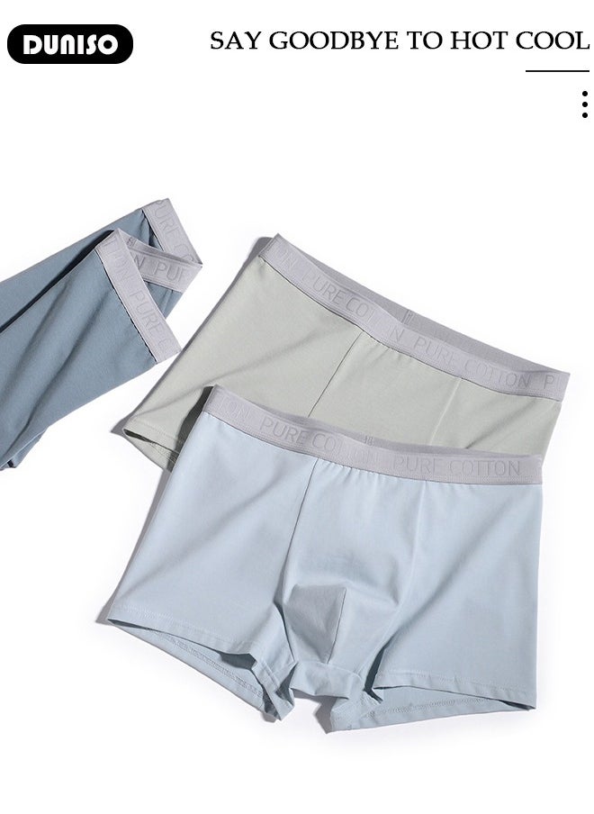 DUNISO Men's Briefs Set Cotton Underwear Breathable and Comfortable Underpants with High Elastic Waistband Boxer Briefs for Teenager Multi-Colors 4 Packs  - Image 2