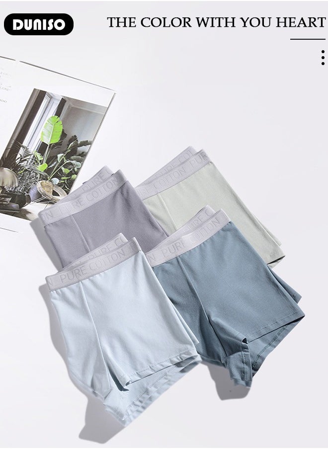 DUNISO Men's Briefs Set Cotton Underwear Breathable and Comfortable Underpants with High Elastic Waistband Boxer Briefs for Teenager Multi-Colors 4 Packs  - Image 3