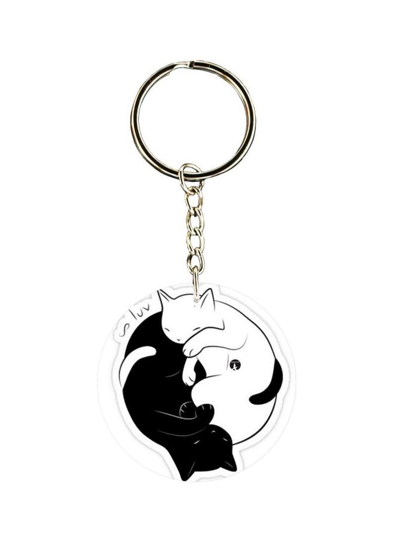 RKN Cat Printed Dual Sided Keychain