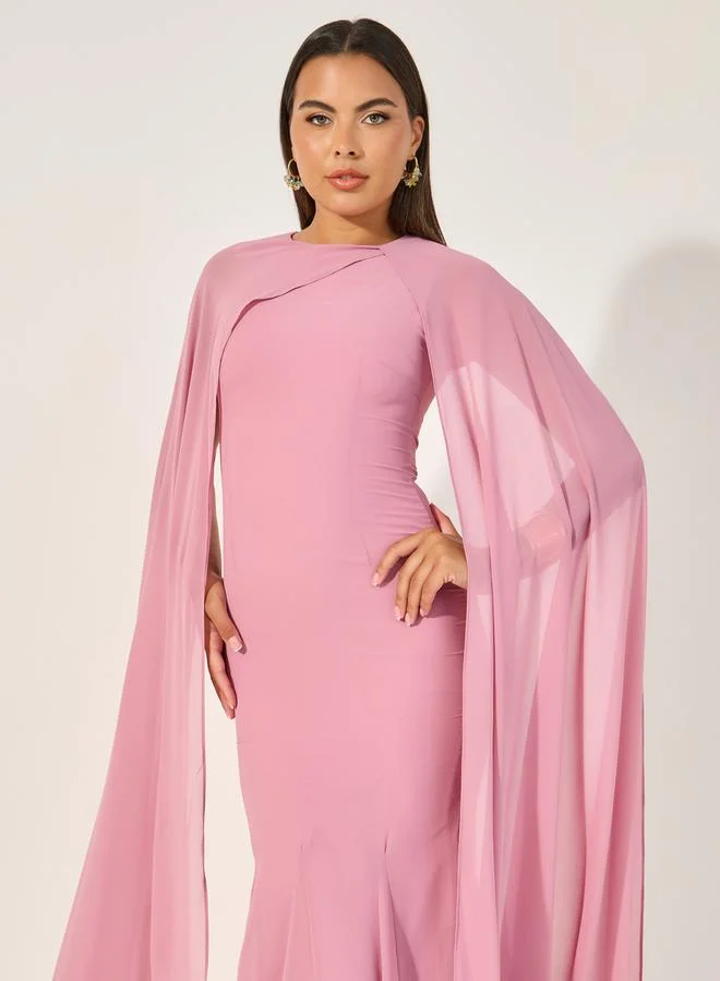 Styli Cape Effect Midi Dress
