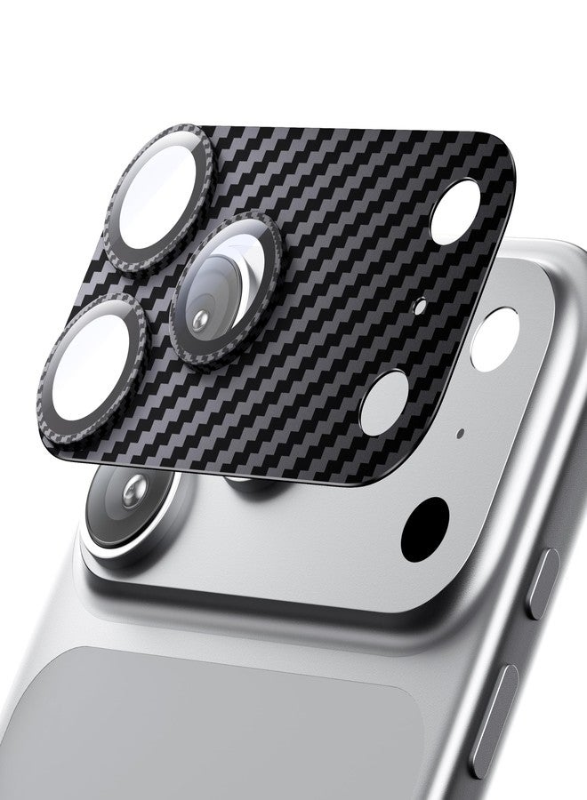 Hoerrye واقي عدسة كاميرا Hoerrye لهاتف iPhone 17 Pro Max - [مقاوم للكسر حتى ارتفاع 12 قدمًا، معيار عسكري] [امتصاص قوي] غطاء كامل لشاشة الكاميرا مصنوع من المعدن والزجاج المقوى 9H+، متوافق مع أغلفة الحماية، ألياف الكربون - Image 1