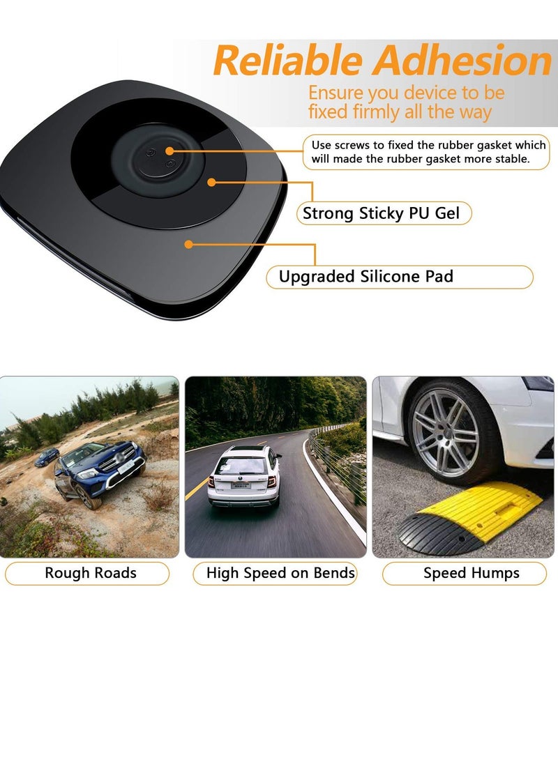 SYOSI Car Dash Phone Holder, Silicone Clamshell Cell Phone Holder Mount Stands for Car Dashboard, Vehicle GPS Mount Compatible with iPhone, GPS, Galaxy, and Smartphones, Automobile Cradles Universal-Black  - Image 2