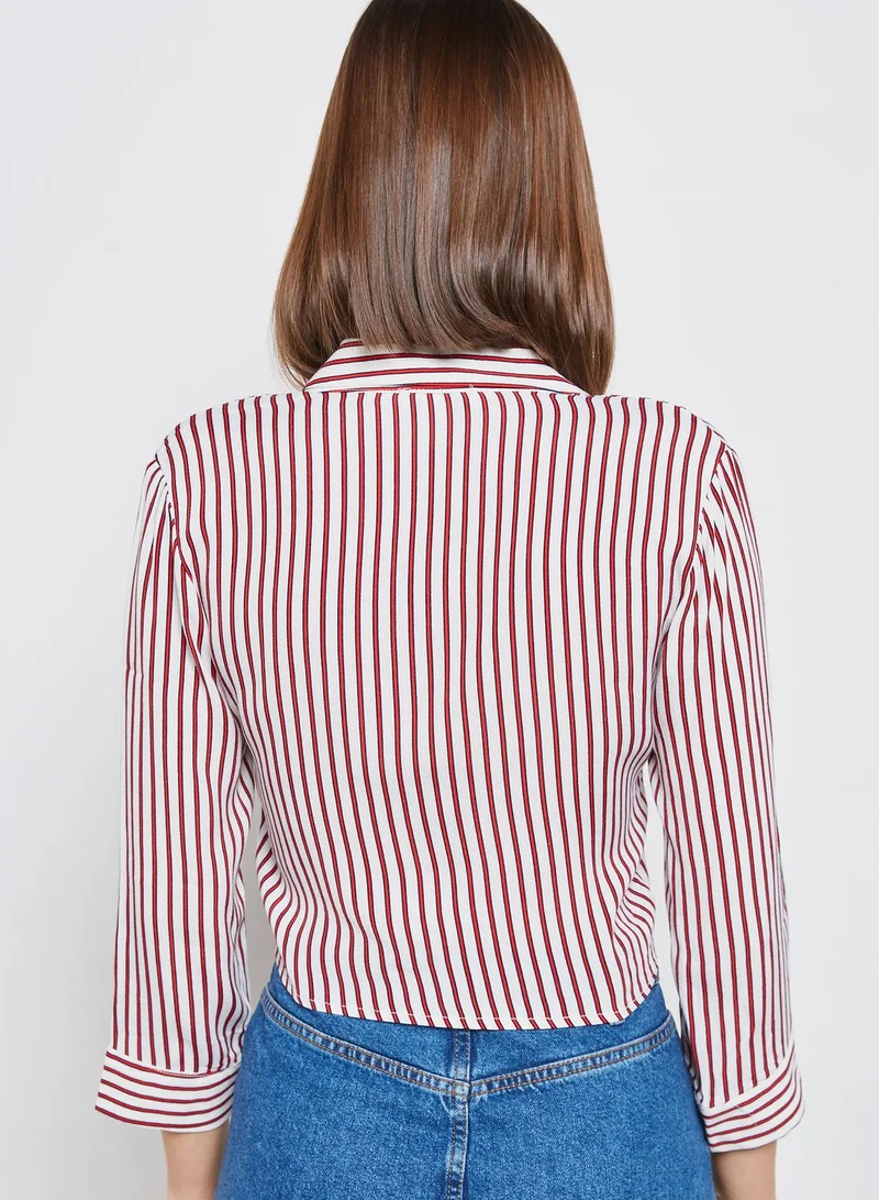 FOREVER 21 Striped Tie Front Crop Top for Women Best Price Kuwait