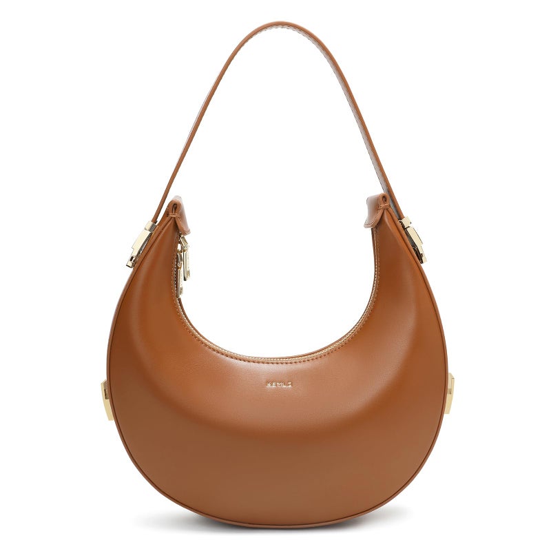 Keyli Shoulder Bag for Women Waterproof Leather Clutches Purses Trendy Casual Tote Handbags Designer Bags Adjustable Strap Hobo Bag Evening Bags with Zipper for Travel Shopping Dating Brown - Image 1