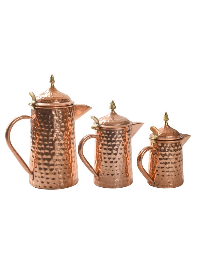AL SANIDI - Habb Al-Romman Copper milk Dallah, Indian coffee Dallah, Coppery, 2 L - Image 1