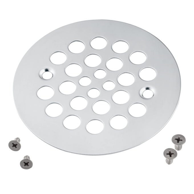 414 SHOWER STRAINER DRAIN TRIM SET SCREWIN SHOWER STRAINER DRAIN COVER PLASTICODDITIES STYLE REPLACEMENT STRAINER GRIDMACHINE SELFTAPPING SCREWS INCLUDED CHROME PLATED