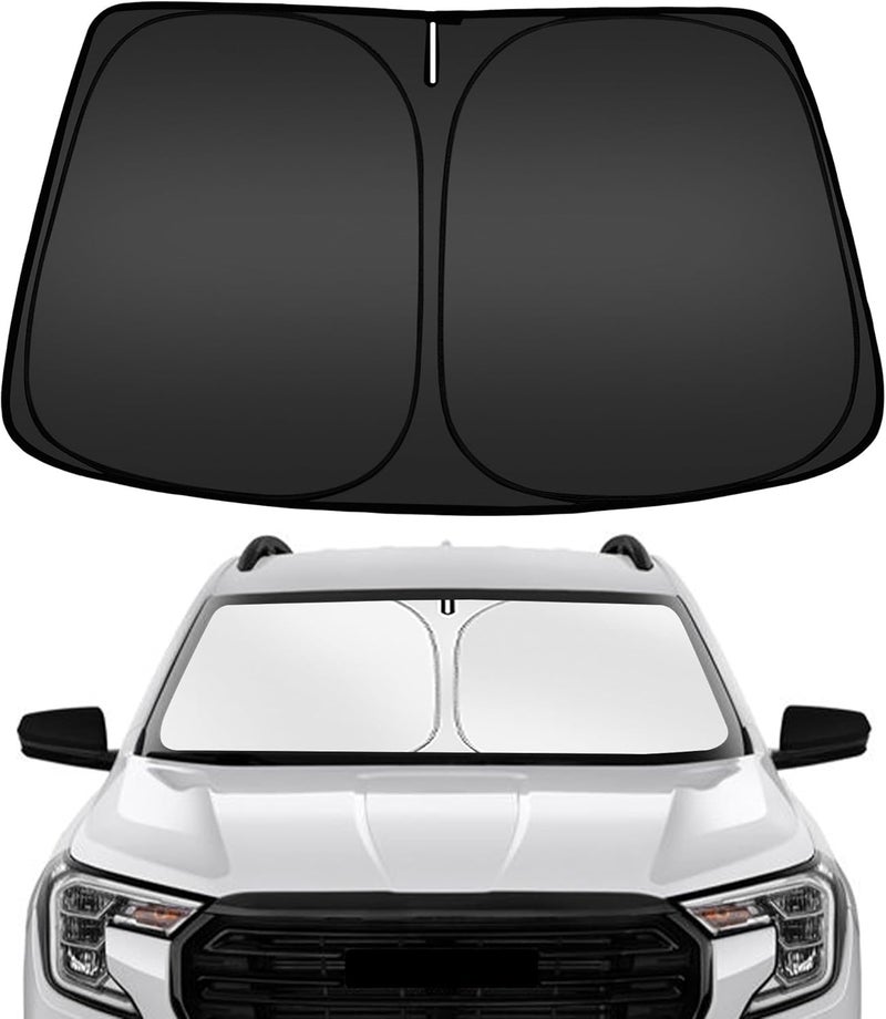 ARISMOTOR ظل شمسي للزجاج الأمامي لسيارة GMC Terrain للموديلات 2018-2025، مصمم خصيصًا ليناسب الزجاج الأمامي، قابل للطي، يحمي من أشعة الشمس ويحافظ على برودة السيارة. - Image 1