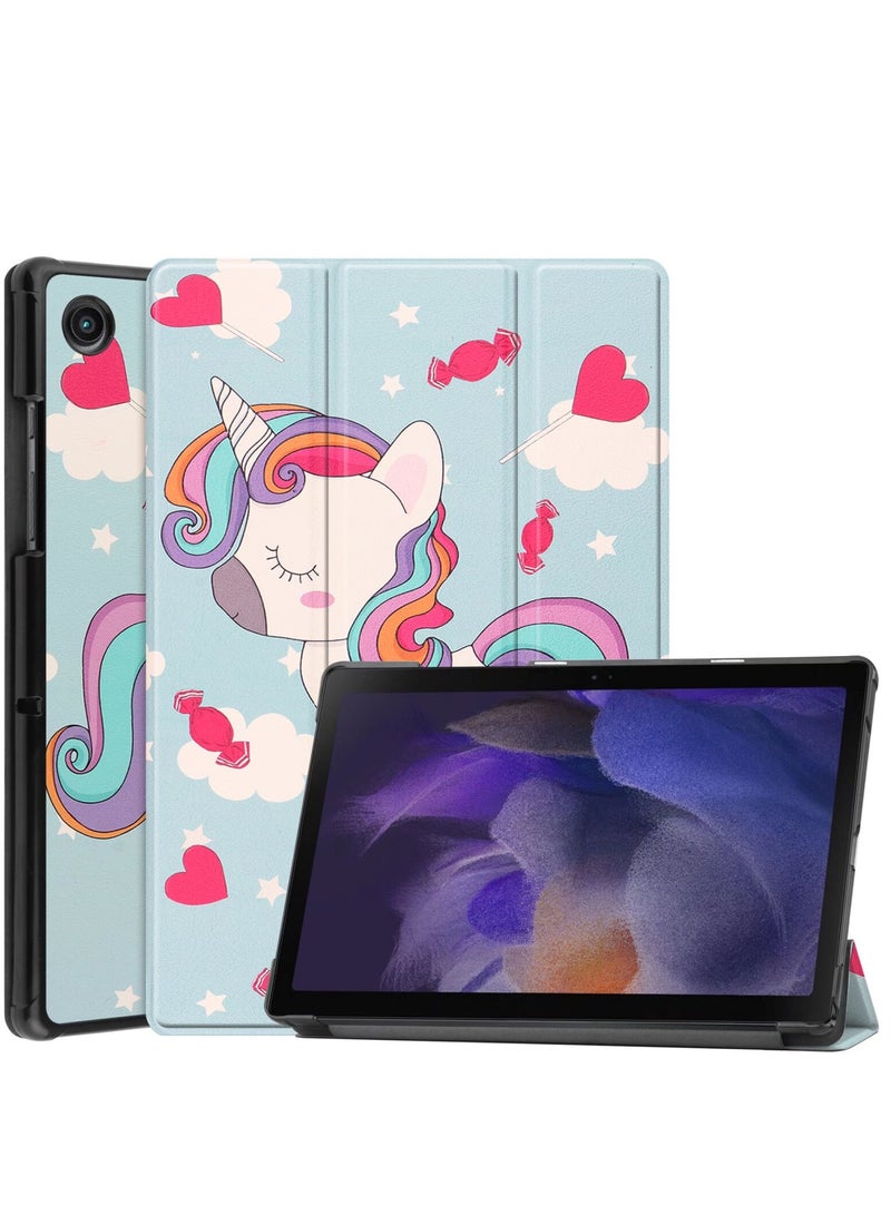 حافظة لهاتف سامسونج جالاكسي تاب ايه 8 10.5" (2021) * 200 / * 205 غطاء خلفي حامل تلقائي للنوم غطاء فوليو مغناطيسي ذكي-متعدد الألوان Multicolor - Image 1