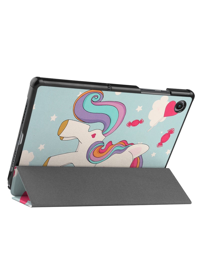 حافظة لهاتف سامسونج جالاكسي تاب ايه 8 10.5" (2021) * 200 / * 205 غطاء خلفي حامل تلقائي للنوم غطاء فوليو مغناطيسي ذكي-متعدد الألوان Multicolor - Image 4