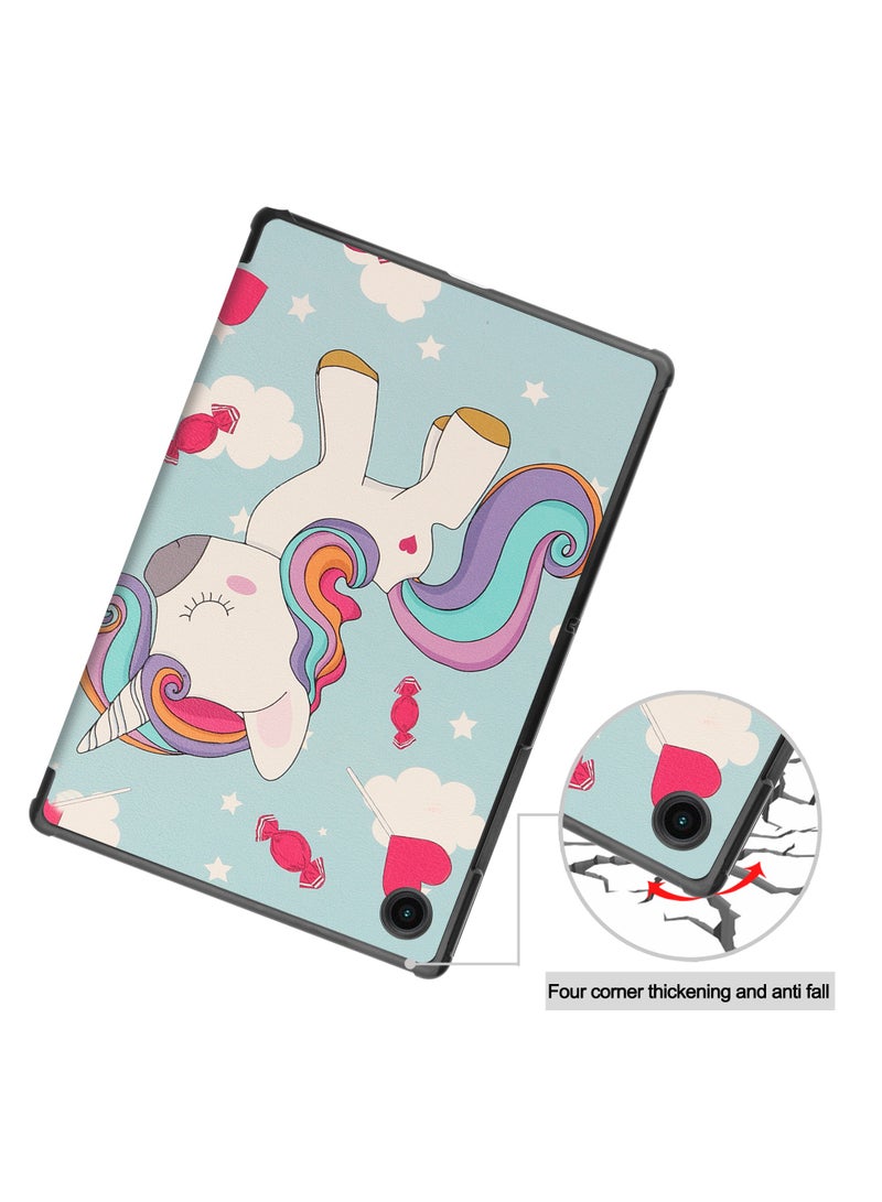 حافظة لهاتف سامسونج جالاكسي تاب ايه 8 10.5" (2021) * 200 / * 205 غطاء خلفي حامل تلقائي للنوم غطاء فوليو مغناطيسي ذكي-متعدد الألوان Multicolor - Image 5