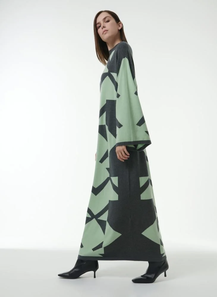 Leem Geometric Intarsia Kaftan