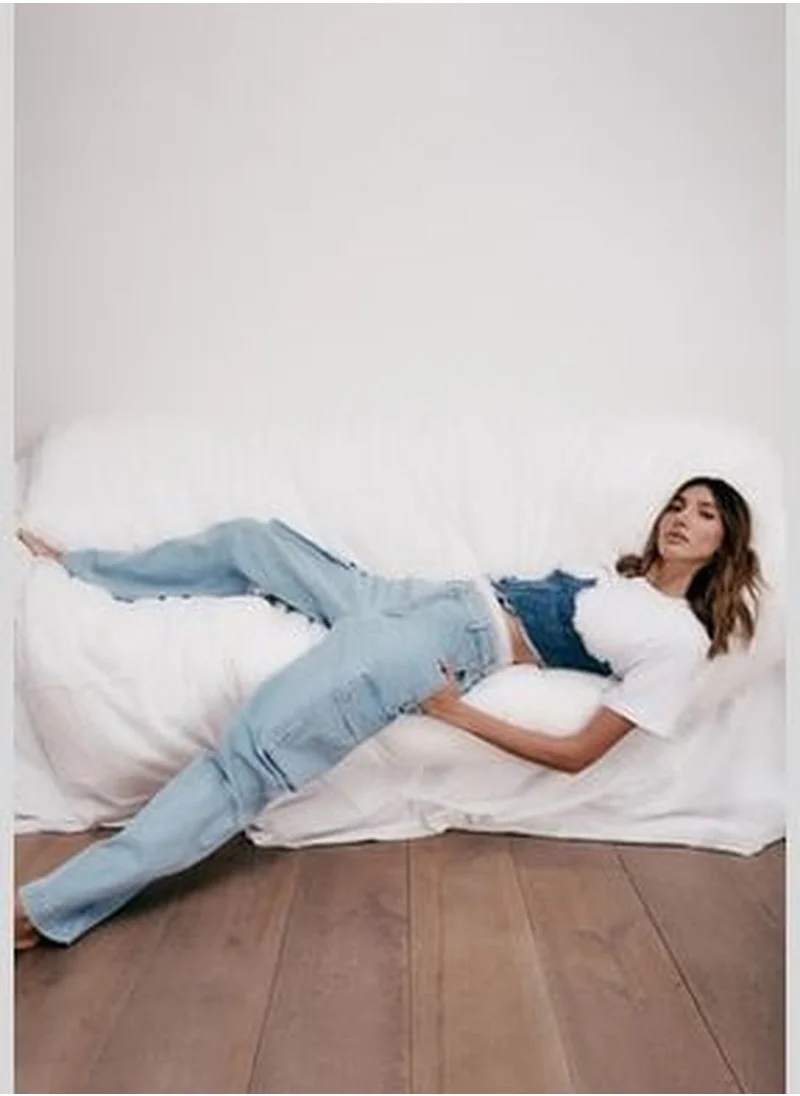 trendyol X Sagaza Blue Elastic Detail Jeans TCLSS23JE00000