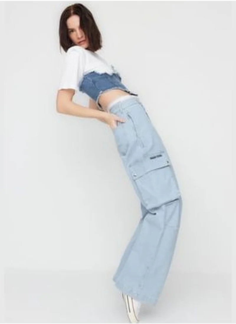 trendyol X Sagaza Blue Elastic Detail Jeans TCLSS23JE00000