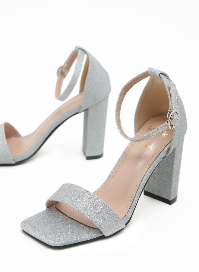 سنيك ايه بيك صنادل بكعب عريض مفتوح من الأمام مزينة - Image 4