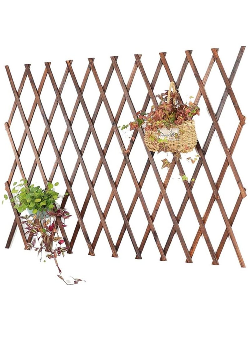 LINGWEI Wooden Fence Portable Expendable Wooden Garden Fence For Garden Wooden Wicker Fence For Home Wall Hanging Wooden Fence For Wall Wooden Plant Trellis Frame - Image 4